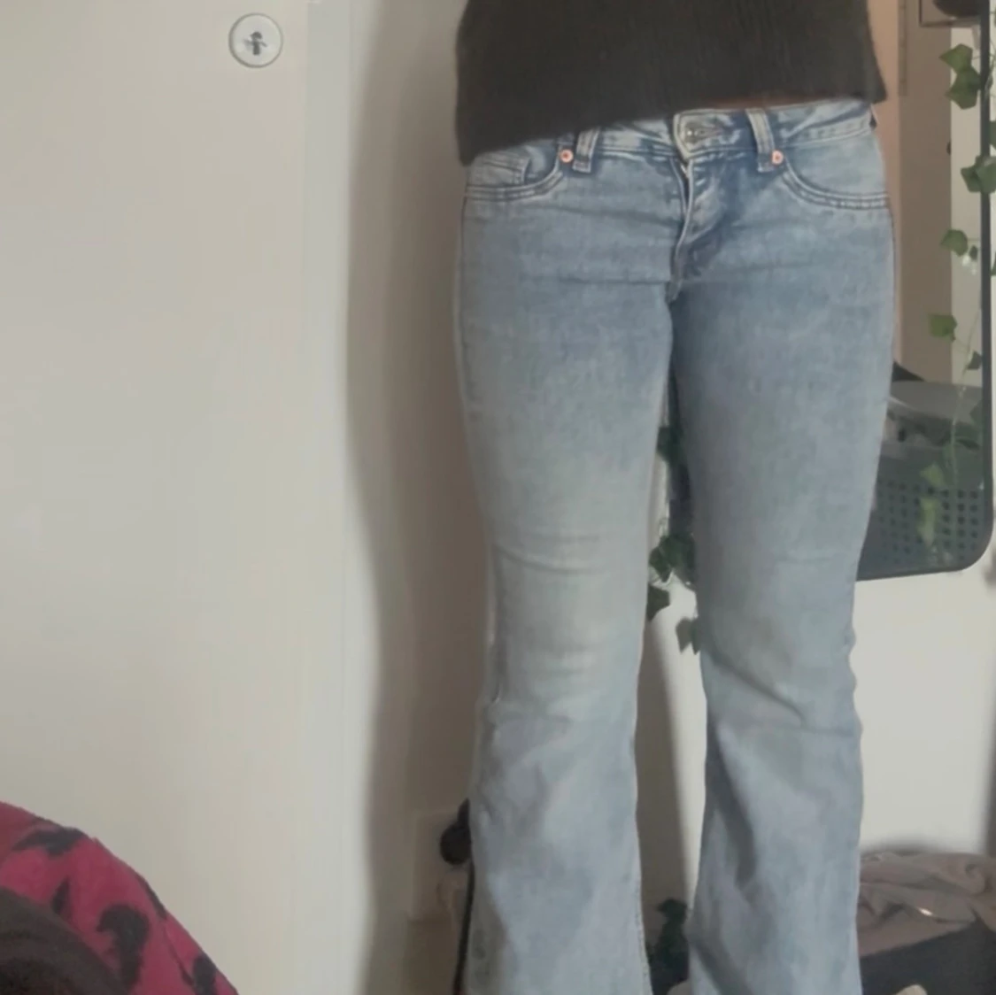 Bootcut ljusblå jeans i stretch - 1