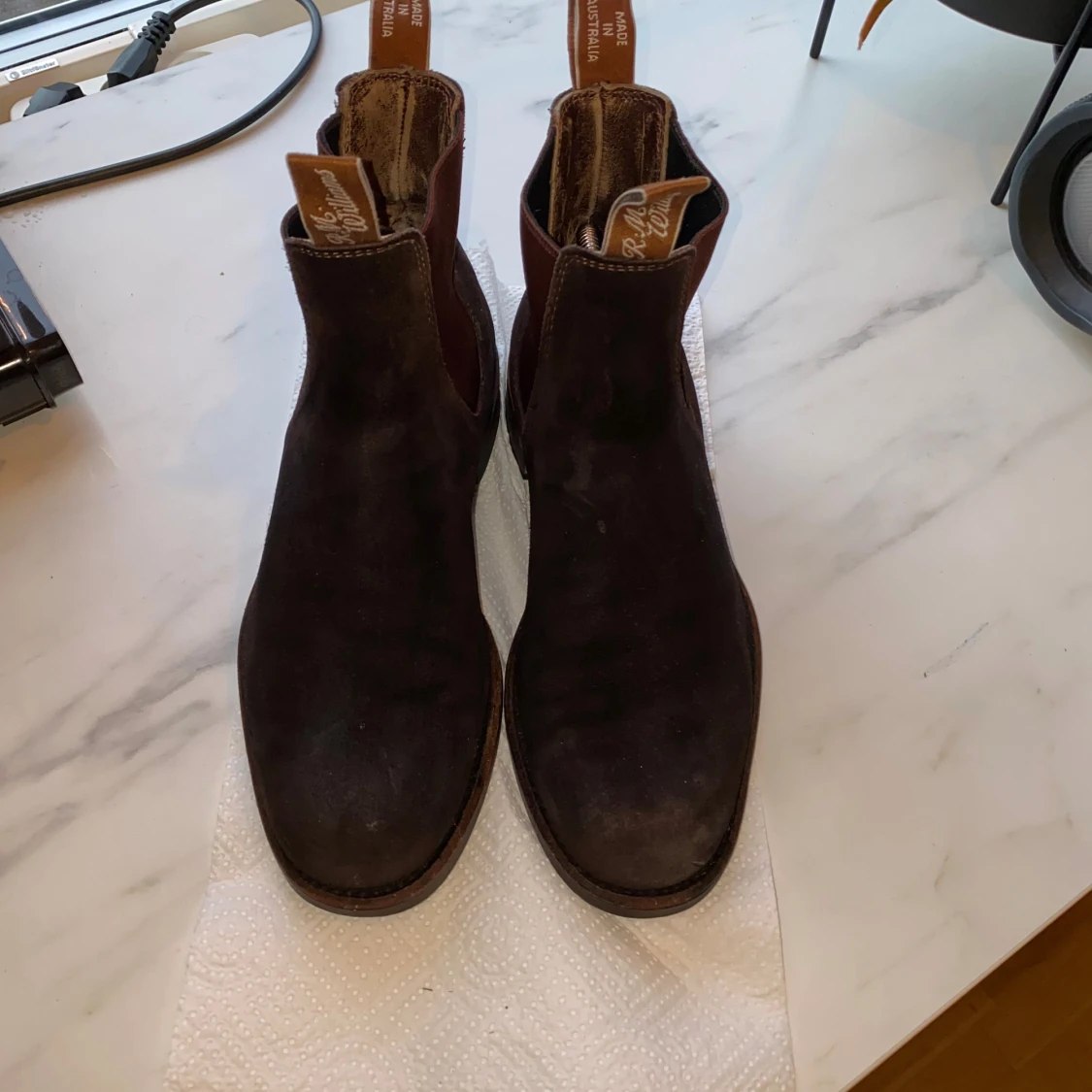 Bruna chelsea boots i mocka - 4
