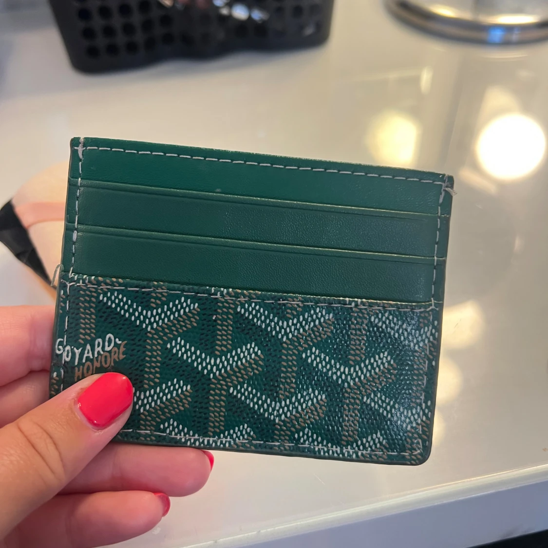 Grön plånbok med mönster - 1