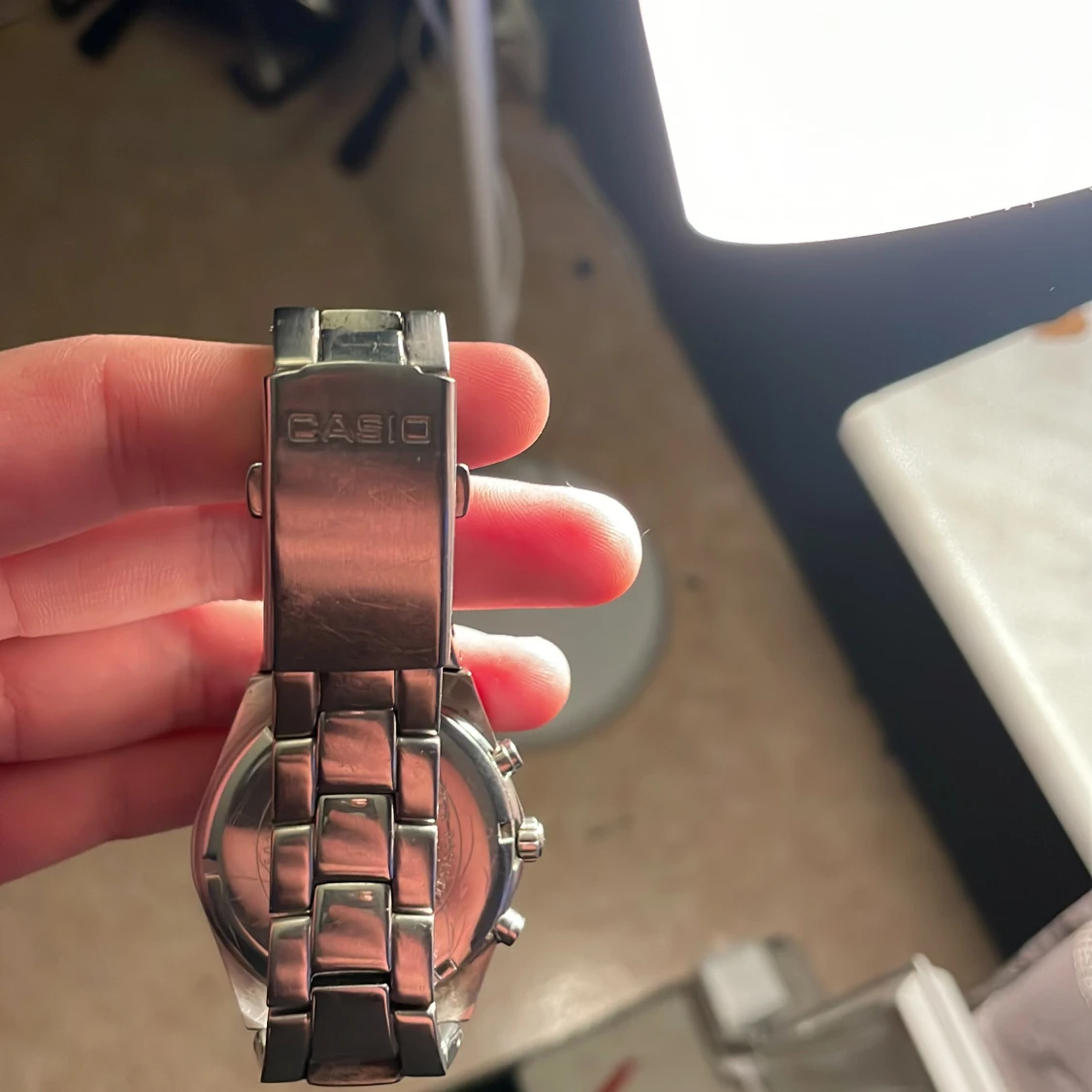 Casio Edifice silverfärgad klocka - 1