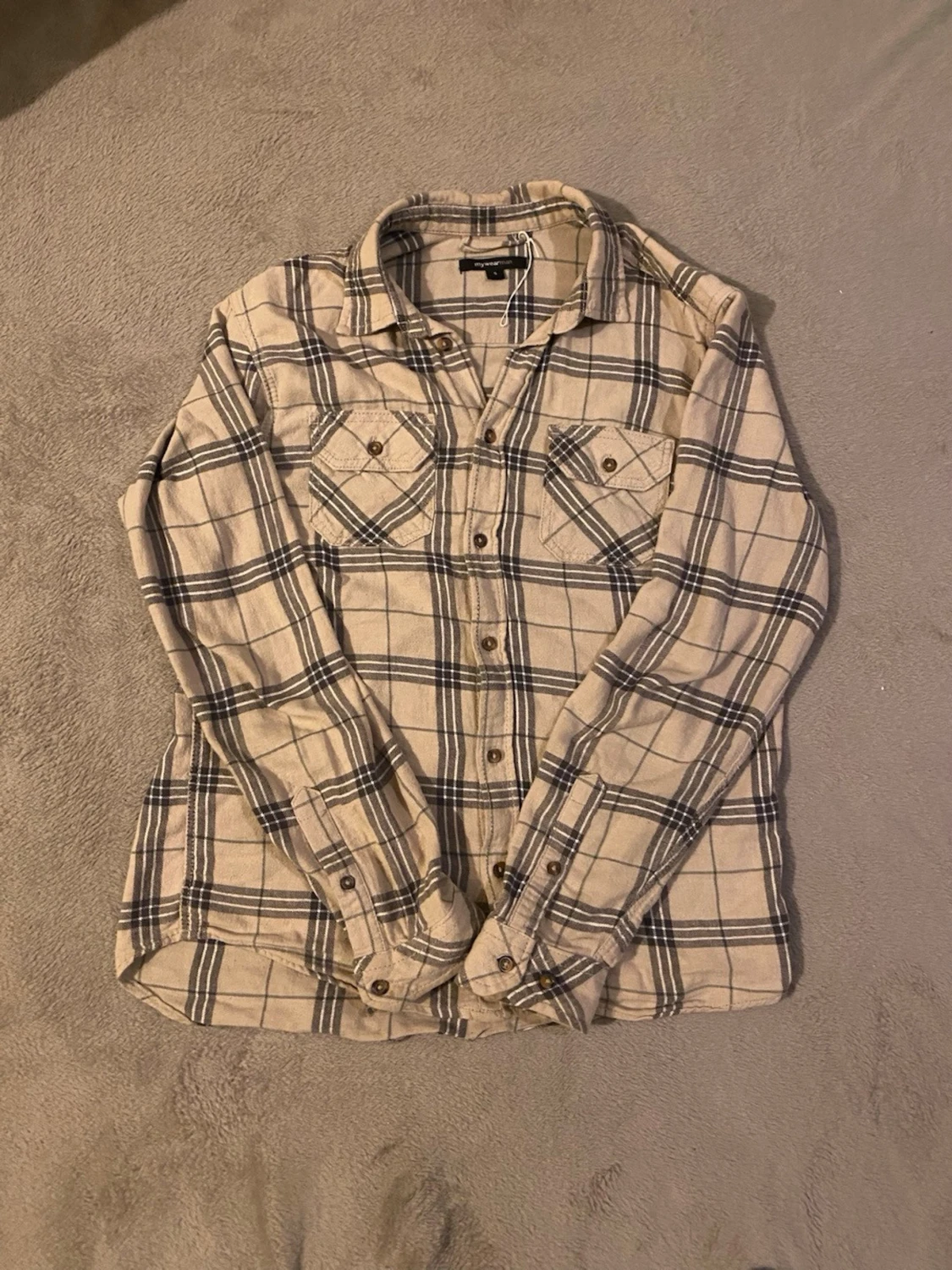 Beige rutig skjorta från Mywearman