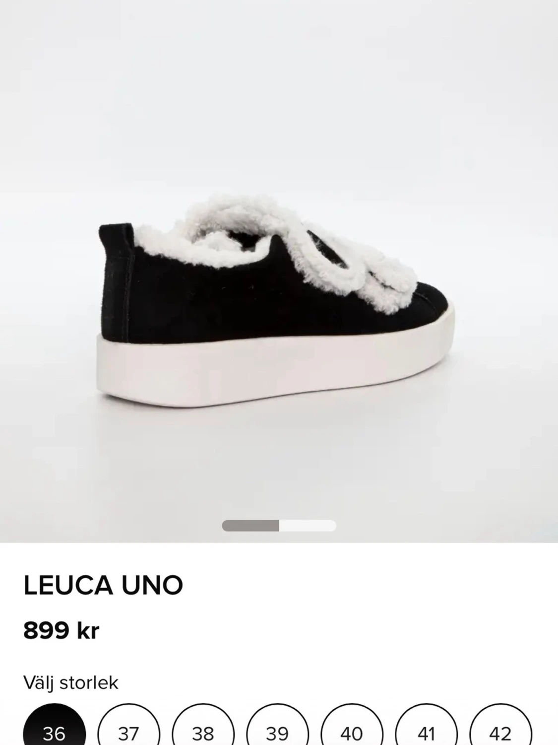 Svarta sneakers med fuskpäls från Duffy Stl 39 - 2