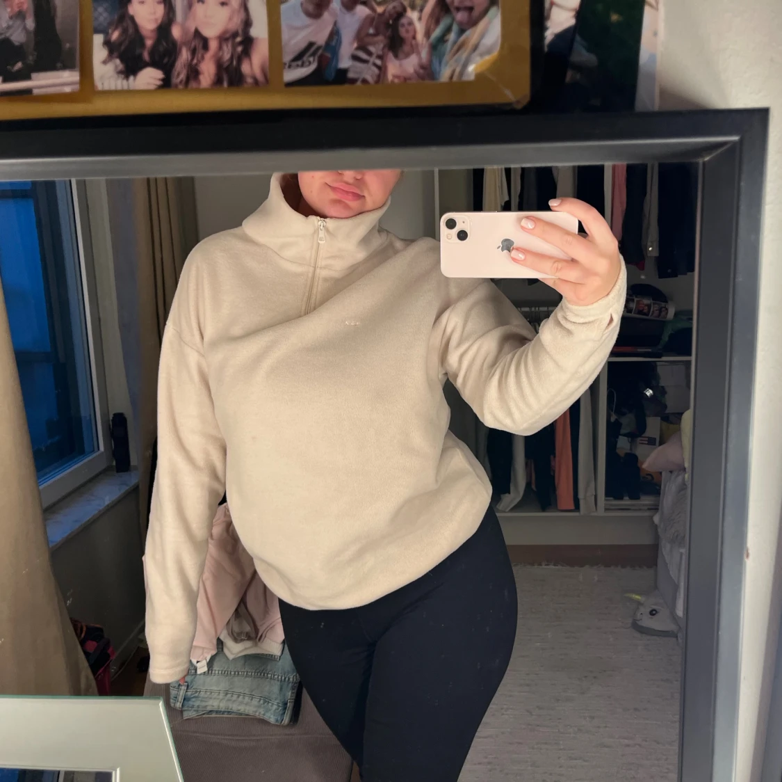 Beige fleece-tröja från LXA