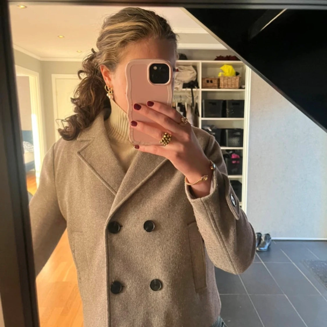 Beige kappa från ONLY med knappar - 2