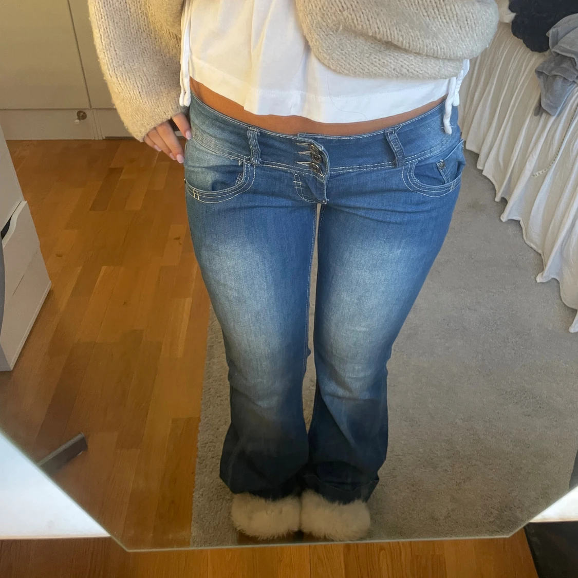 Jeans lowwaist utsvängda lågmidjade bootcut  - 1