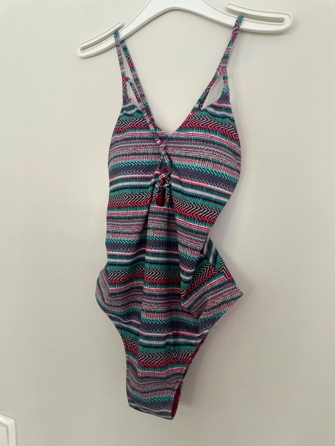 Mönstrad baddräkt med snörning - 4