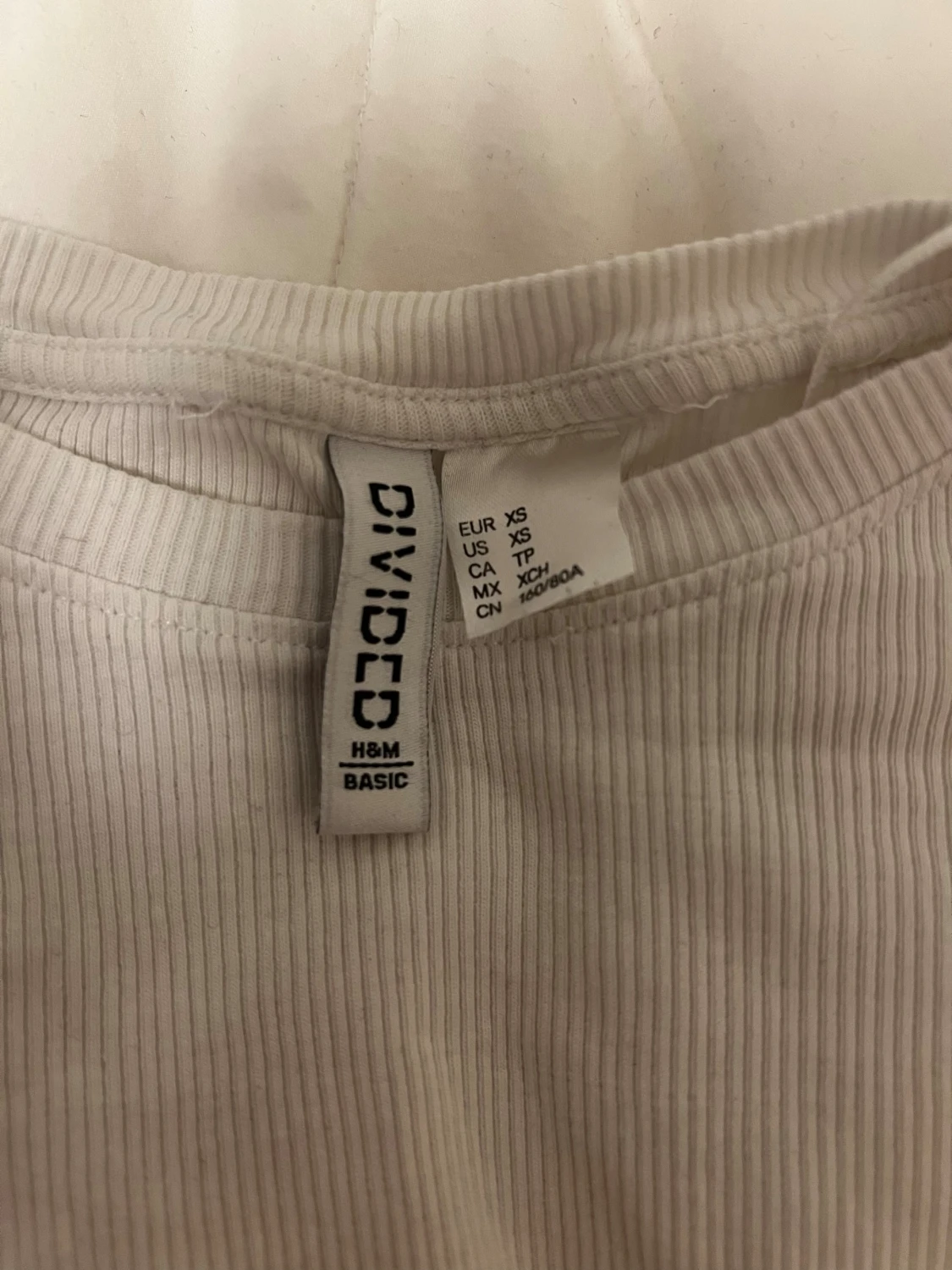Ribbad beige långärmad topp H&M XS - 1