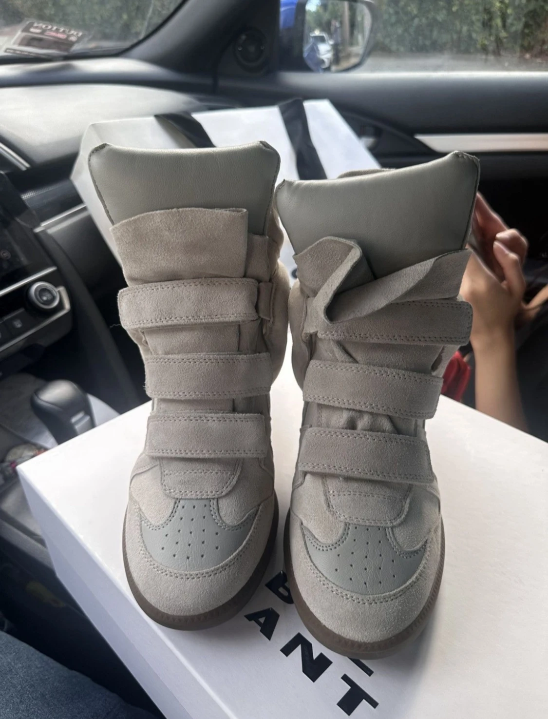 Beige Isabel Marant sneakers med plattform - 2