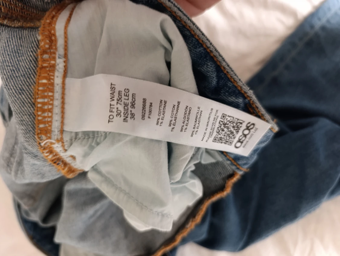 Blå jeans från ASOS Denim TALL, storlek 30/38