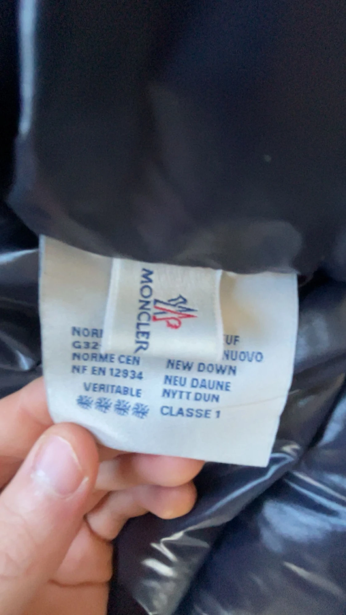 Blå Moncler pufferjacka med huva - 3