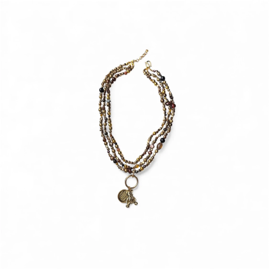 Handgjort vintage pärlhalsband med hänge