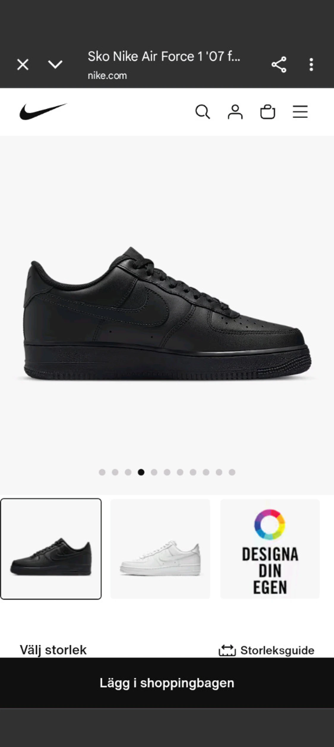 Nike Air Force 1 '07 helsvarta sneakers - 2