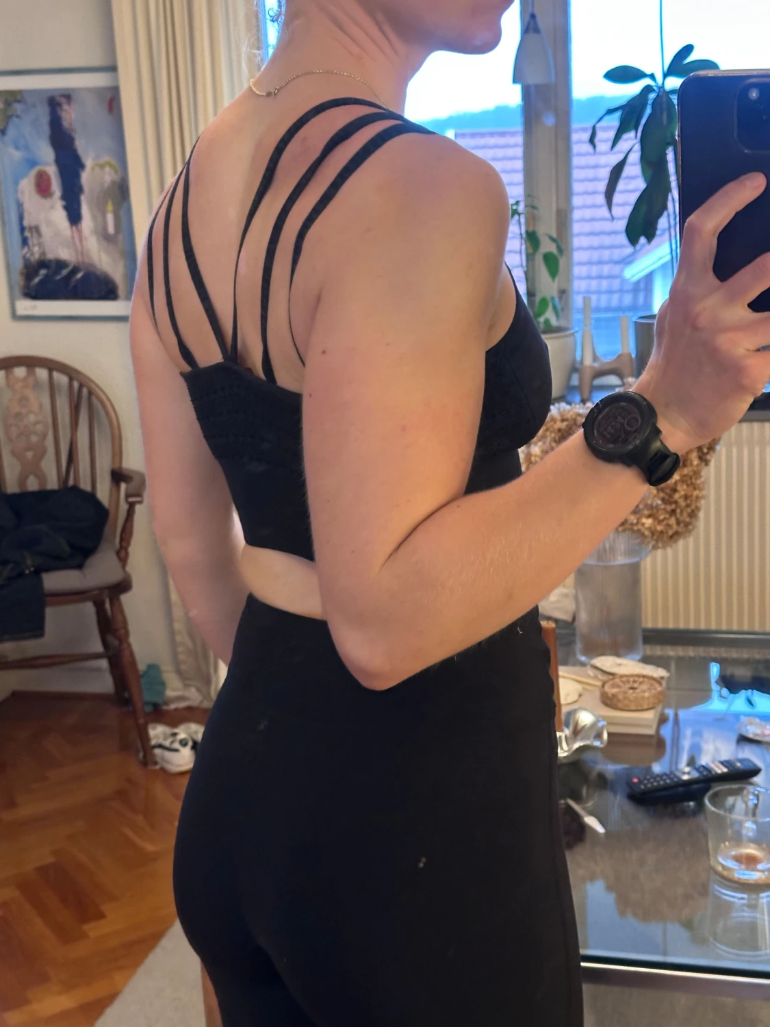 Svart croppad linnetopp Gymshark - 1