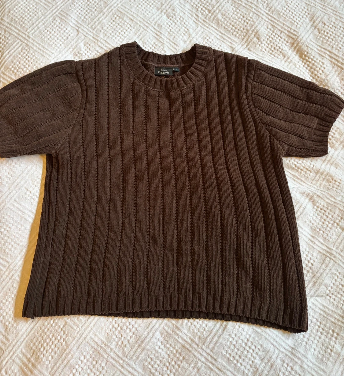 Brun stickad kortärmad tröja KappAhl - 2