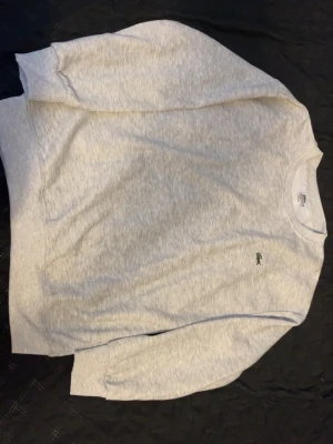 Grå sweatshirt från Lacoste - Snygg grå sweatshirt från Lacoste med klassisk rund halsringning och den ikoniska gröna krokodilloggan broderad på bröstet. Tröjan har långa ärmar och är tillverkad i mjukt bomullsmaterial. Perfekt för en avslappnad och stilren look.