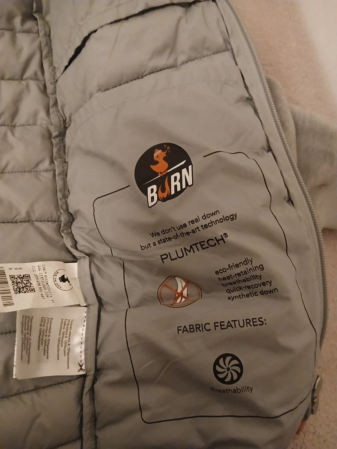 Ljusgrå Save the duck jacka med huva - 3