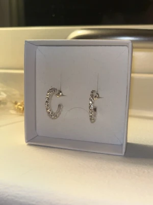 silvriga örhängen - silver örhängen med diamanter 