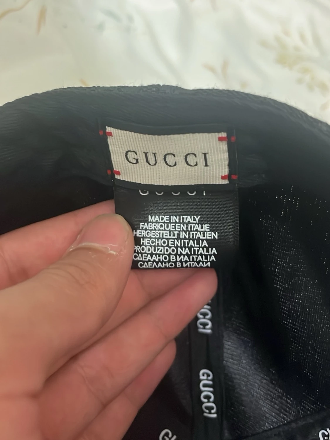 Svart Gucci keps med GG-mönster - 3