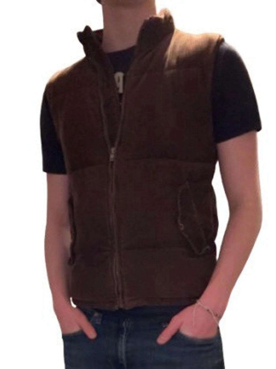 Brun manchester dunväst med dragkedja - 2