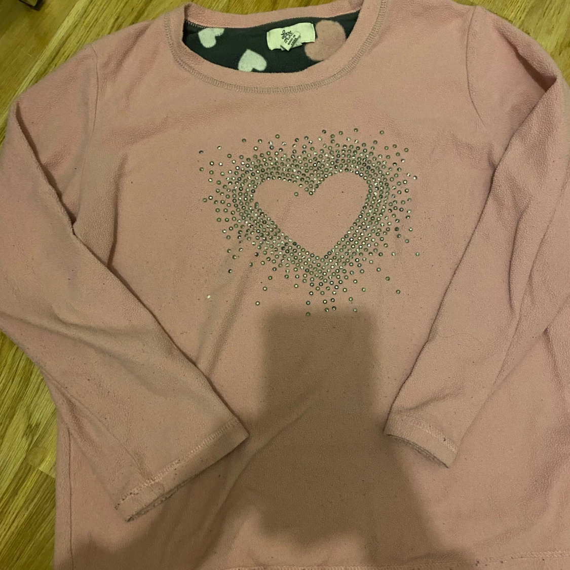 Rosa fleece-tröja med hjärtmotiv pyjamas - 1