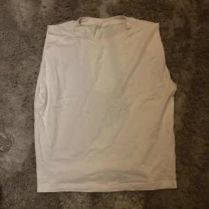 Vit ärmlös topp Gina Tricot  - Säljer en enkel vit ärmlös topp från Gina Tricot, Basically Basics. Toppen har rund halsringning och är gjord i mjuk bomull, perfekt för en clean och avslappnad look. Pris kan diskuteras 🥰