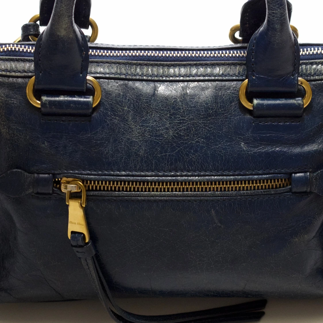 Miu Miu blå handväska i skinn - 3