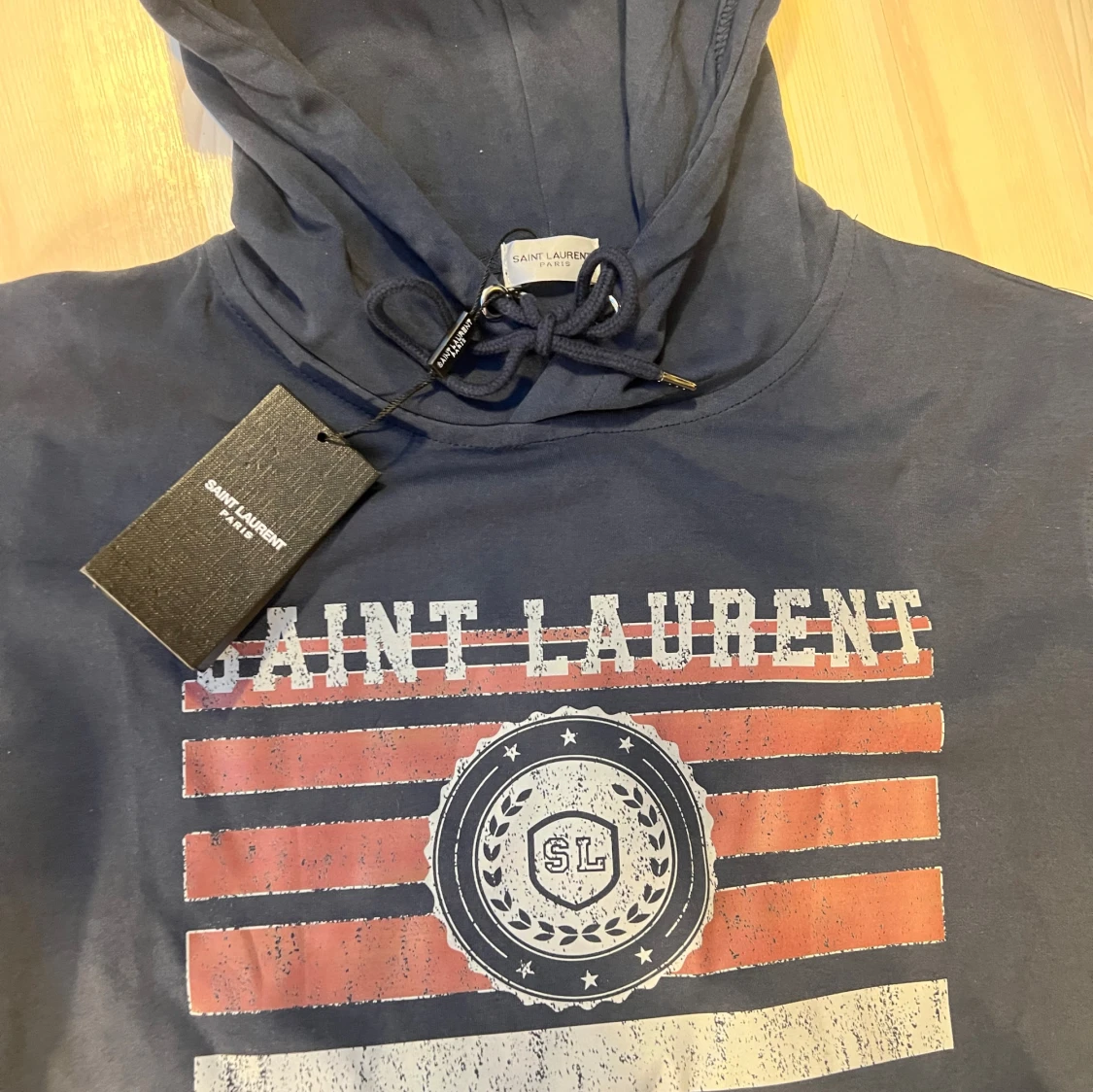 Marinblå Saint Laurent hoodie hoodie  - 3