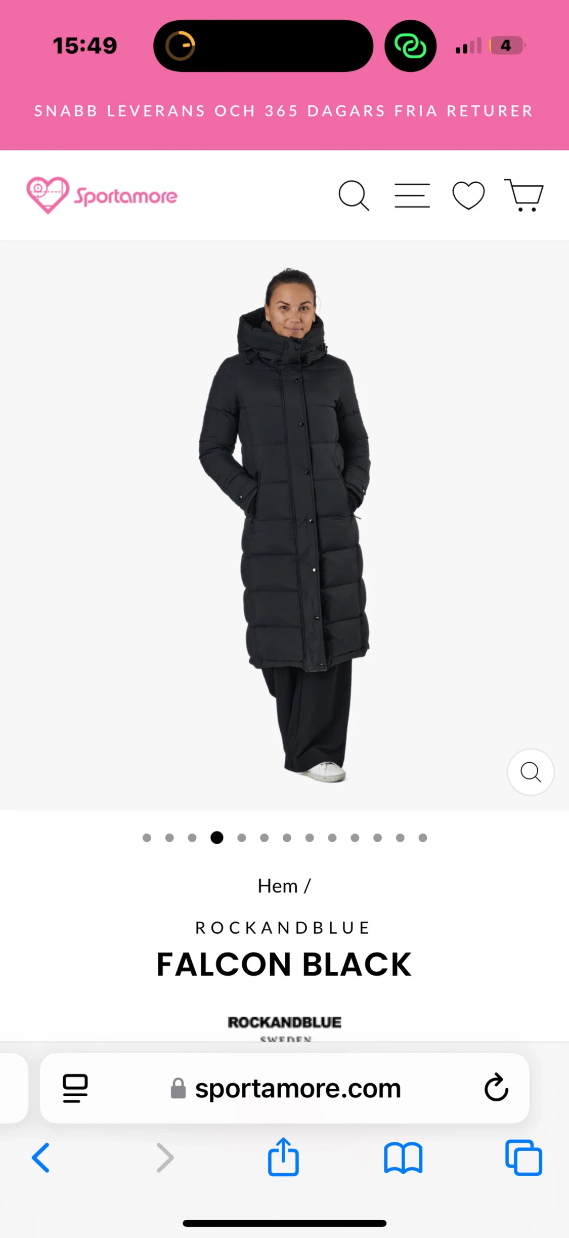 Svart lång vinterjacka  - 2