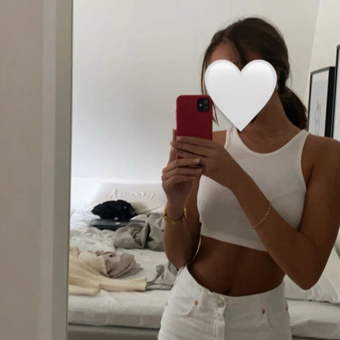 Vit croppad linnetopp - 1