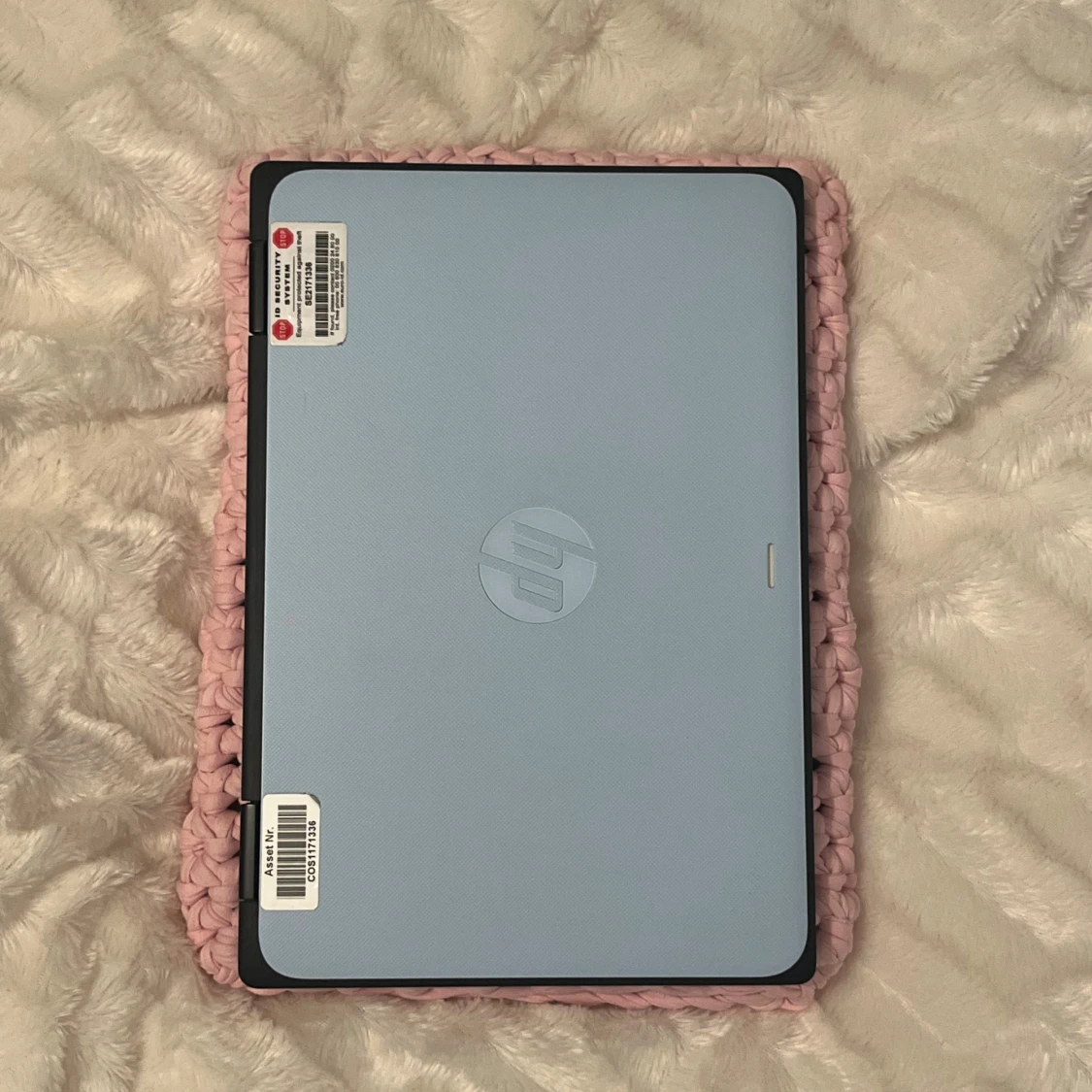 Ljusrosa virkat datorfodral - 2