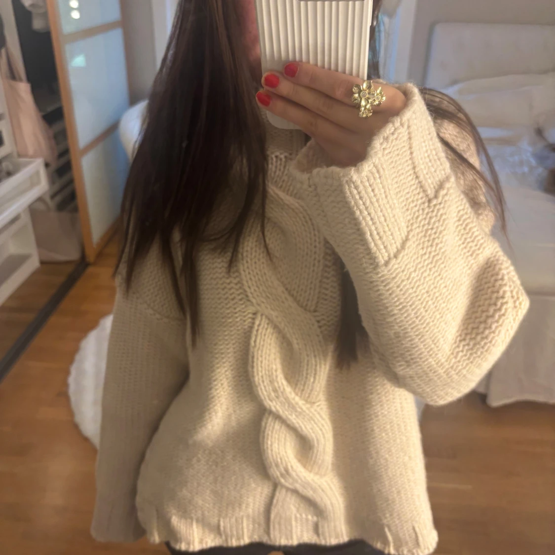 Trendig stickad zara polotröja  - 1