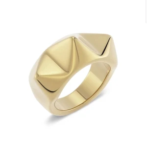 Guldfärgad ring - Guldfärg ring i modellen ”Peak rivet” från Edblad. Perfekt för dig som gillar statement-smycken. Den är varsamt använd och därför i ett mycket bra skick. Det står på Edblads sida att den är liten i storleken så de bör man ha i åtanke. Bilderna är från Edblads egna sida! Boxen ingår, priset kan diskuteras.