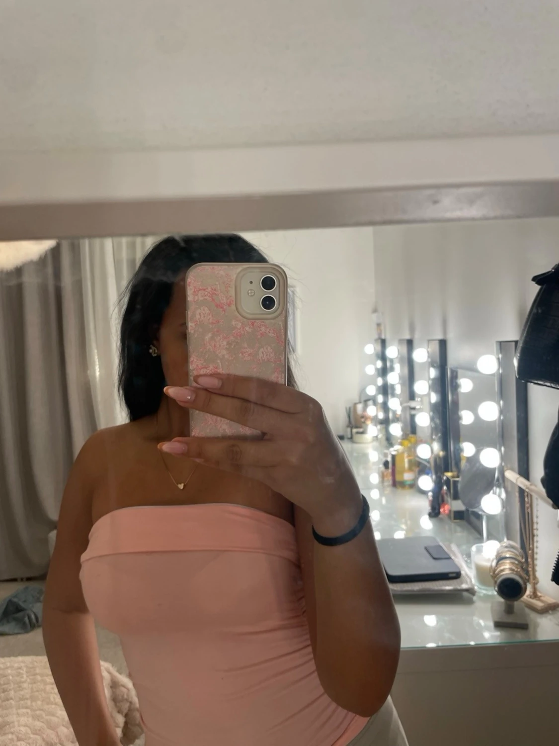 Ljusrosa bandeau tubtopp - 1