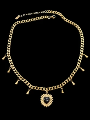 18K guldpläterat stilfullt halsband  - Material-18K guldpläterat rostfritt stål, kedjetjocklek-5mm. 