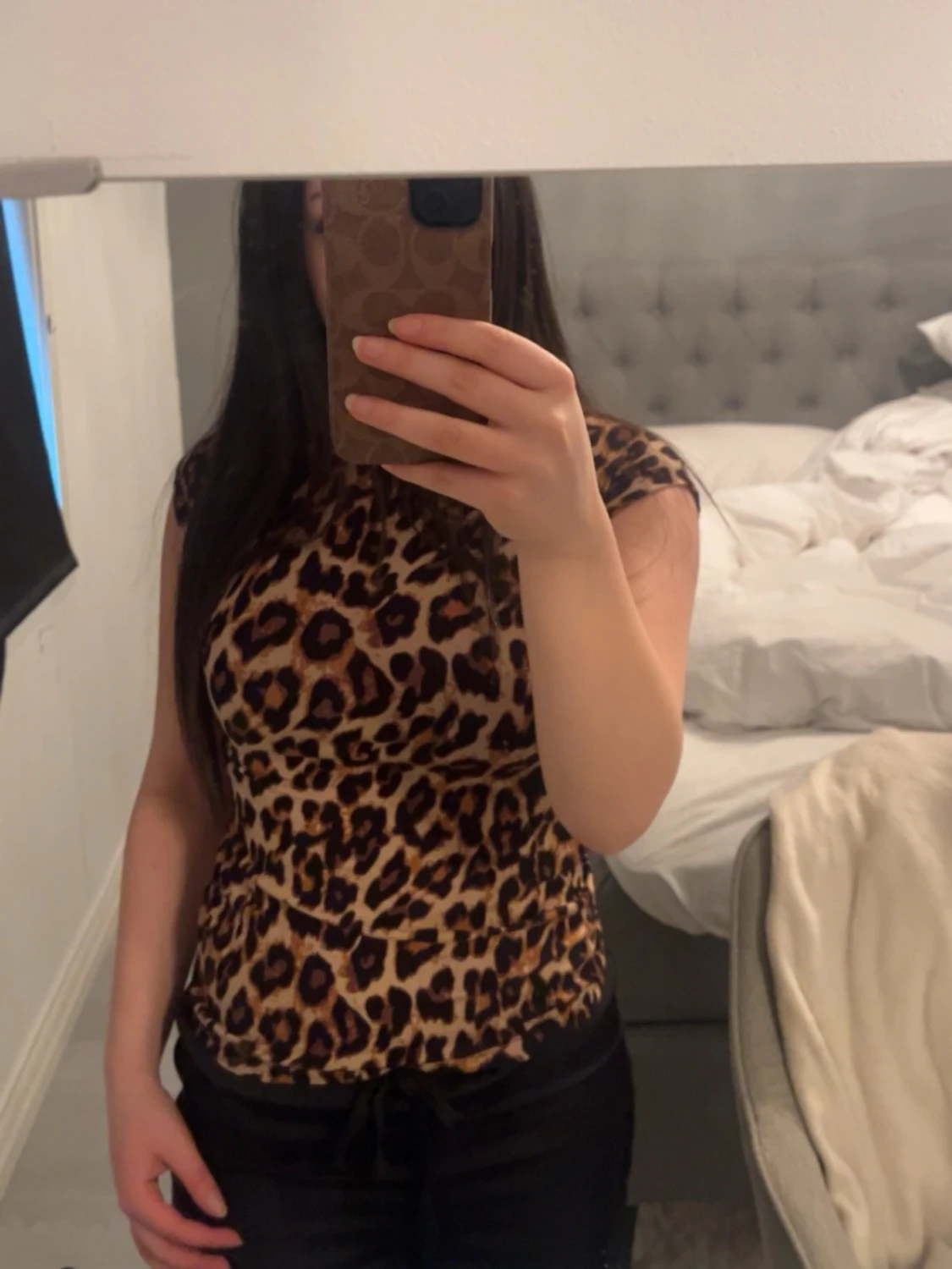 Leopardmönstrad tight topp