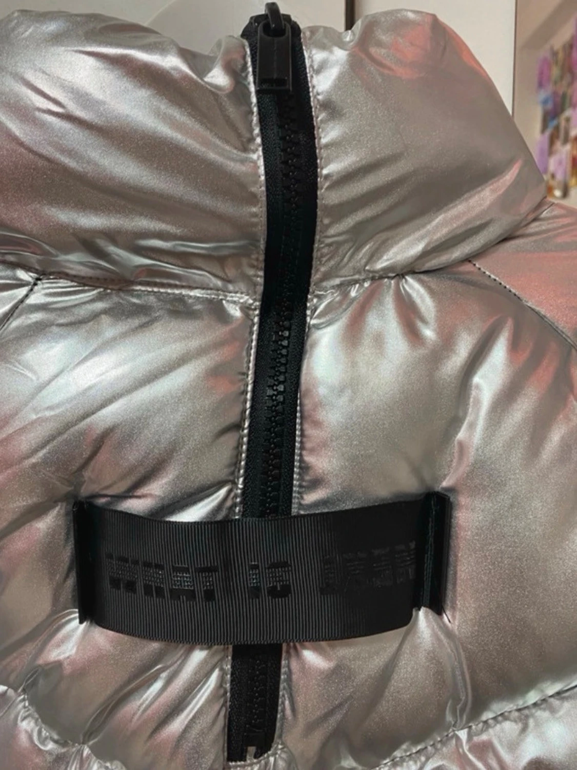 Trendig silver dun-läderjacka med dragkedja 🩶 New Yorker Xs/S - 1