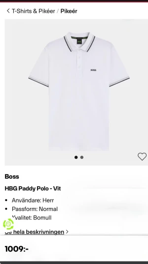 Boss HBG Paddy Polo - Vit - En orginal Boss snygg piké i 100% bomull med kontrastdetaljer på krage och ärmar. Bekväm passform och tidlös elegans för vardag och fest.  BOSS pikétröja kännetecknas av rena linjer, tidlös stil och konsekventa detaljer. Kontrasterande detaljer på kragen och ärmarna ger den klassiska silhuetten en skarp och sofistikerad look.  Den mjuka pikén i 100 % bomull ger andningsförmåga och komfort dagen lång, oavsett om du bär den på jobbet, för vardagsbruk eller för en informell utekväll. 