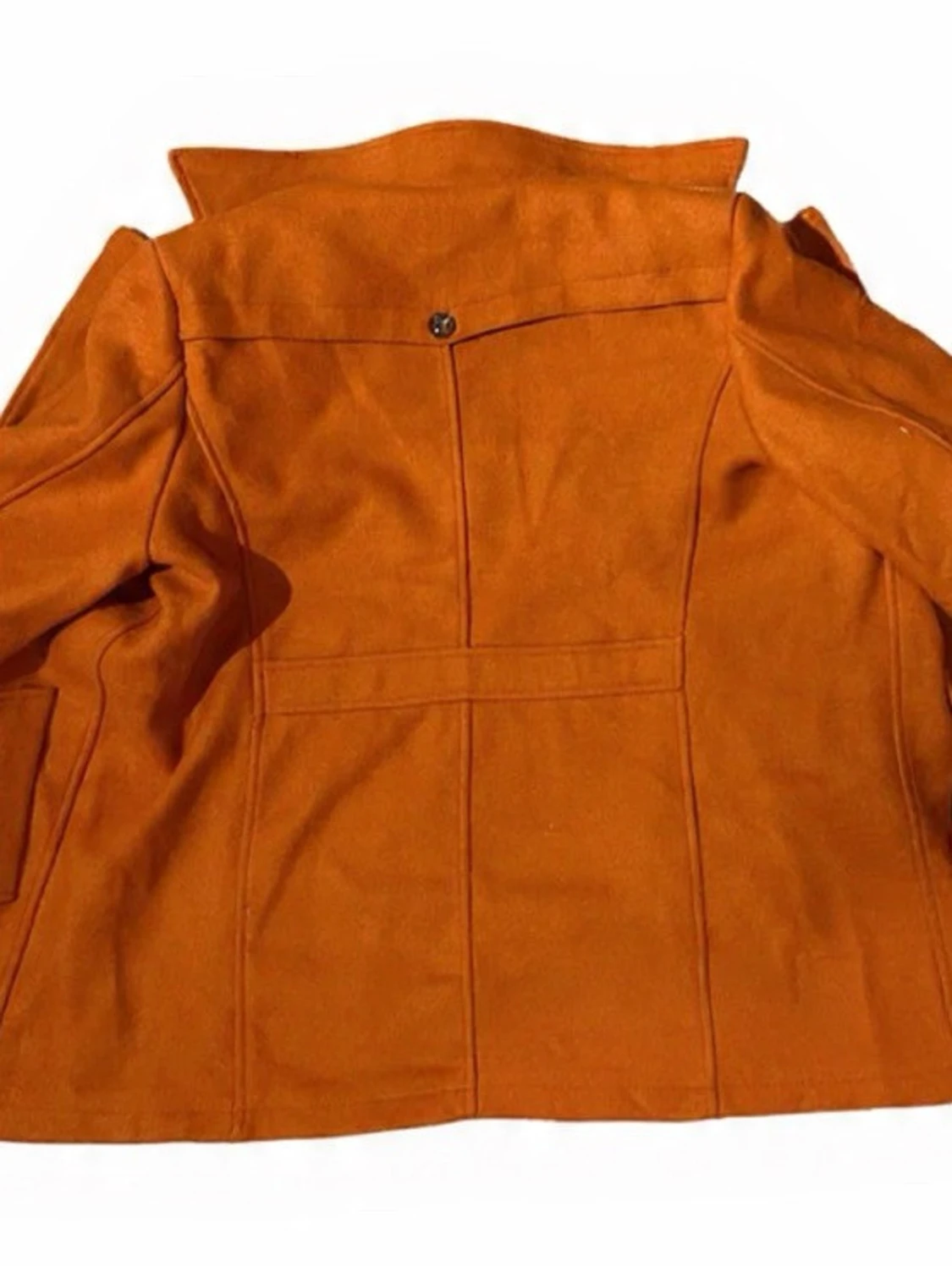 Orange ullrock med dragkedja och knappar - 3