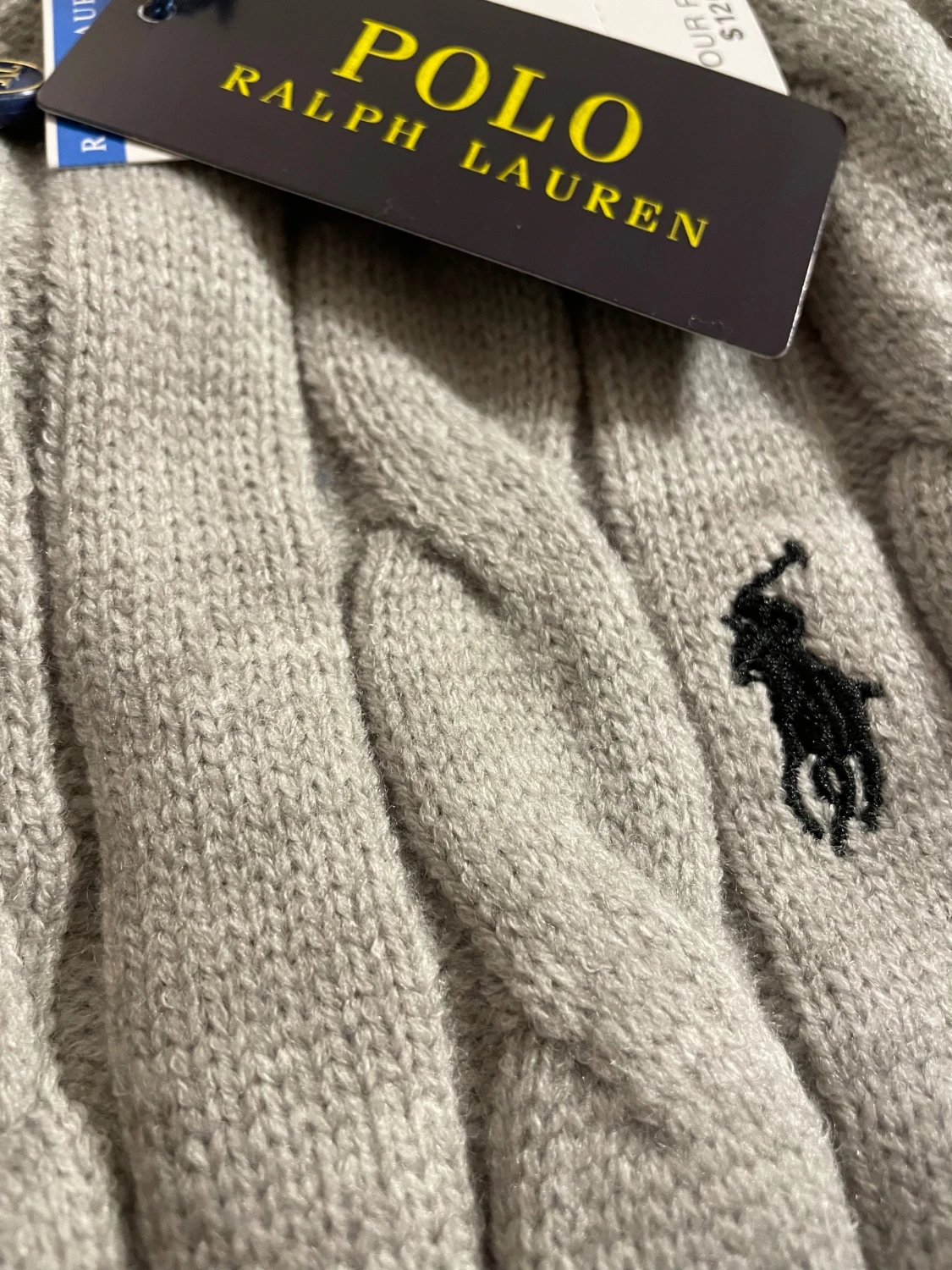 Grå stickad half zip-tröja Polo Ralph Lauren - 3