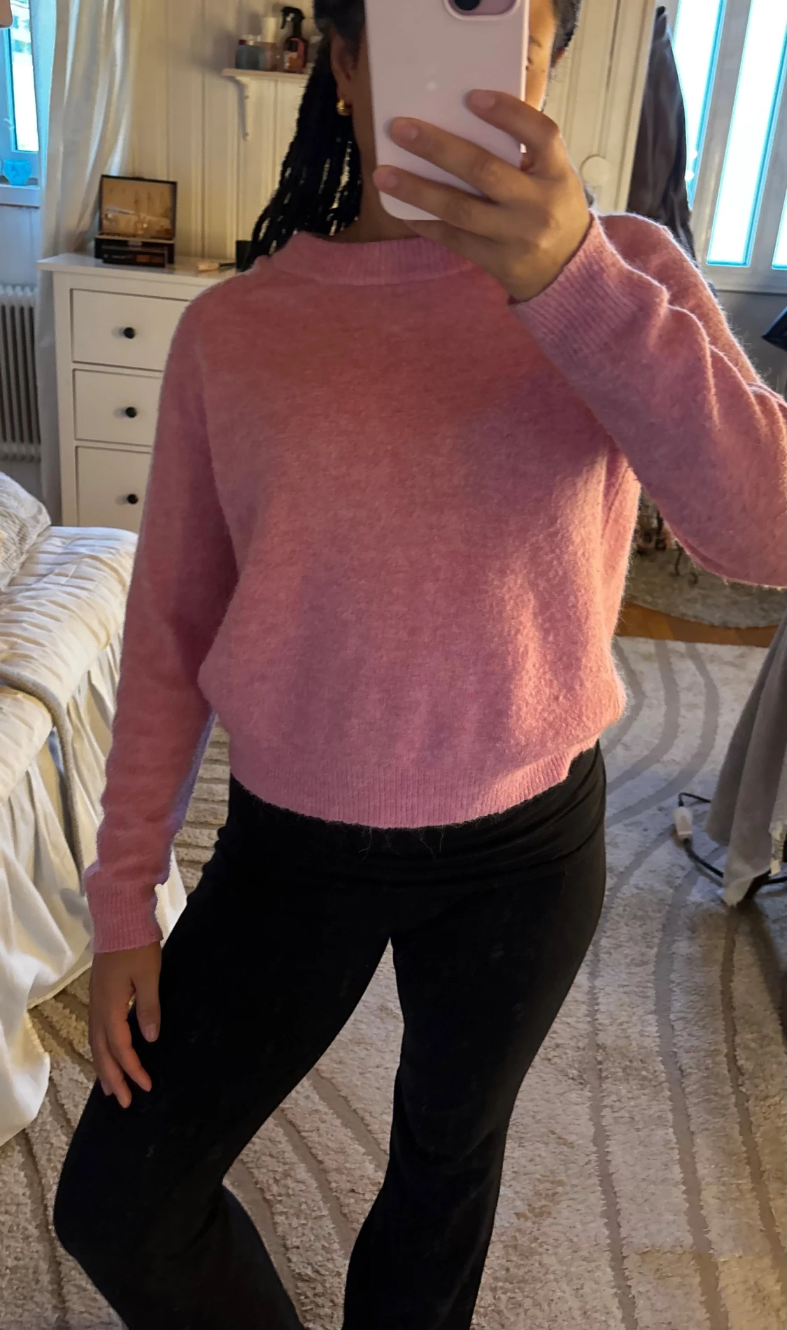 Ljusrosa stickad tröja - 1