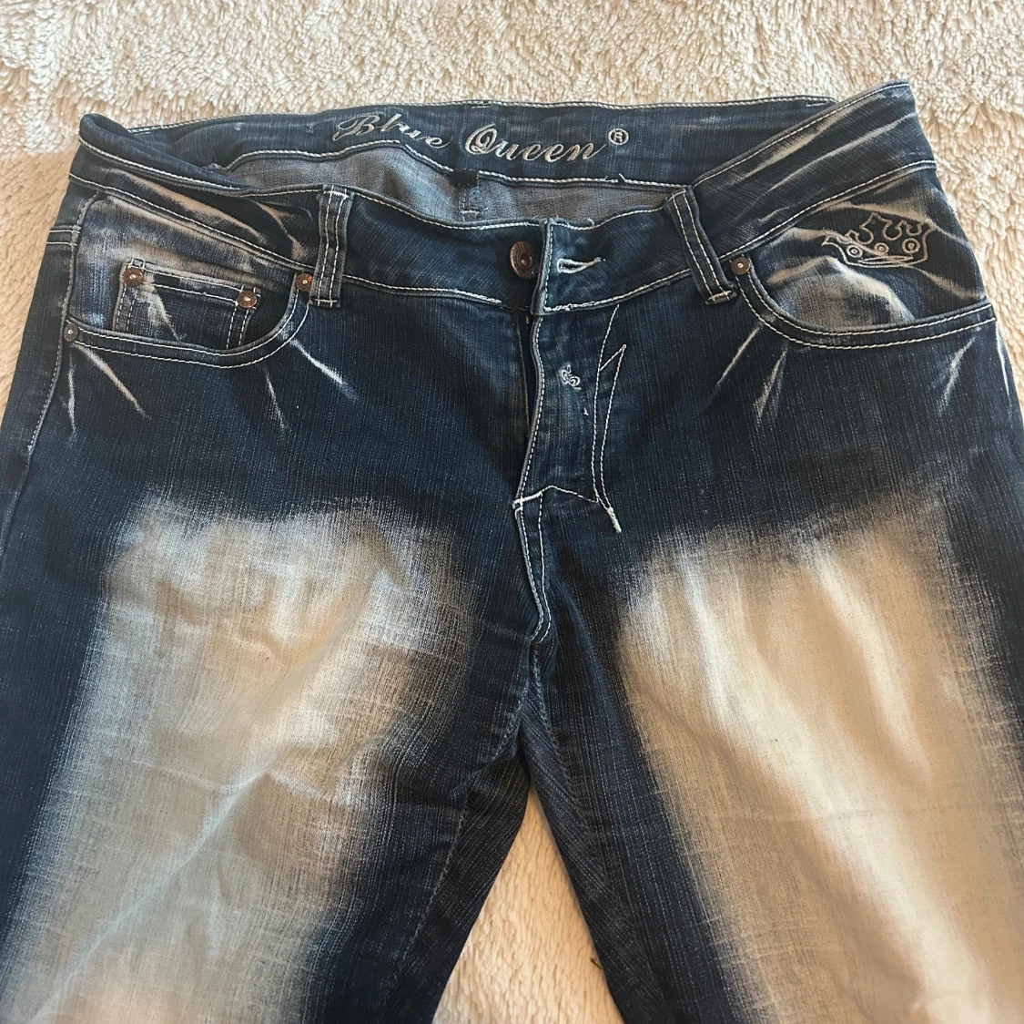 Blue Queen jeans med paljettdetaljer - 2