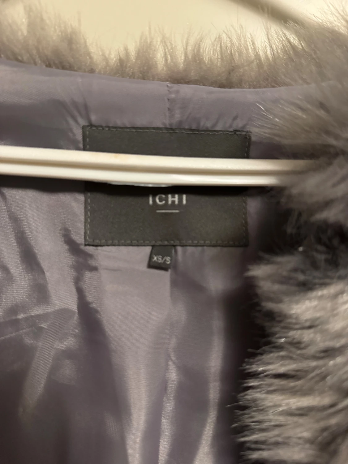 Grå pälsjacka från ICHI XS/S - 2
