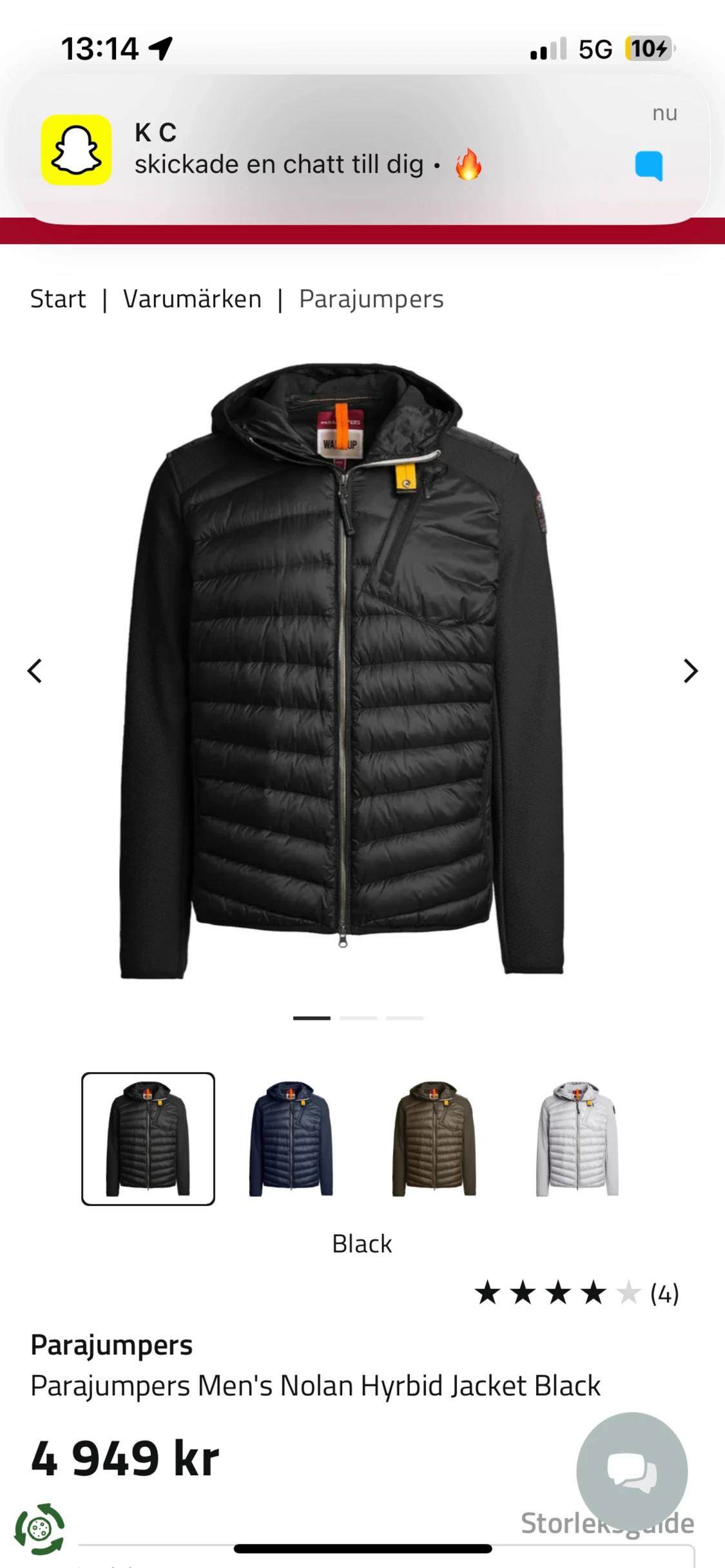 Svart Nolan Hybridjacka Parajumpers - 1