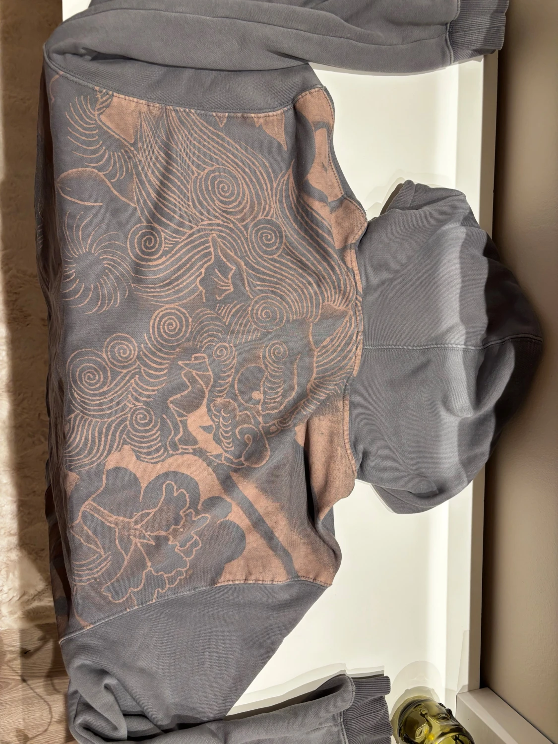 Ed Hardy grå hoodie med tryck - 3