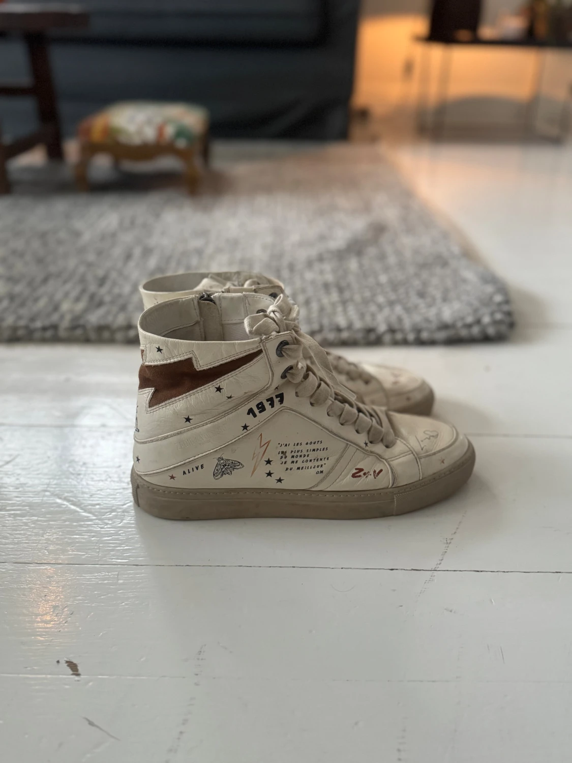 Zadig & Voltaire vita höga sneakers - 1