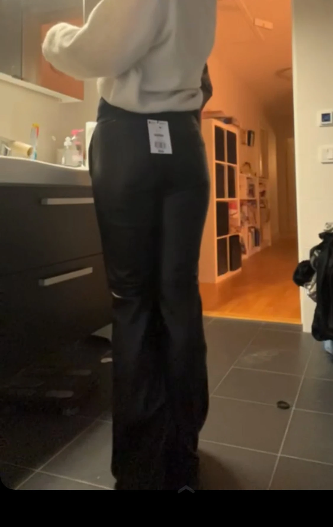 Lågmidjade Skinn byxor  - 1