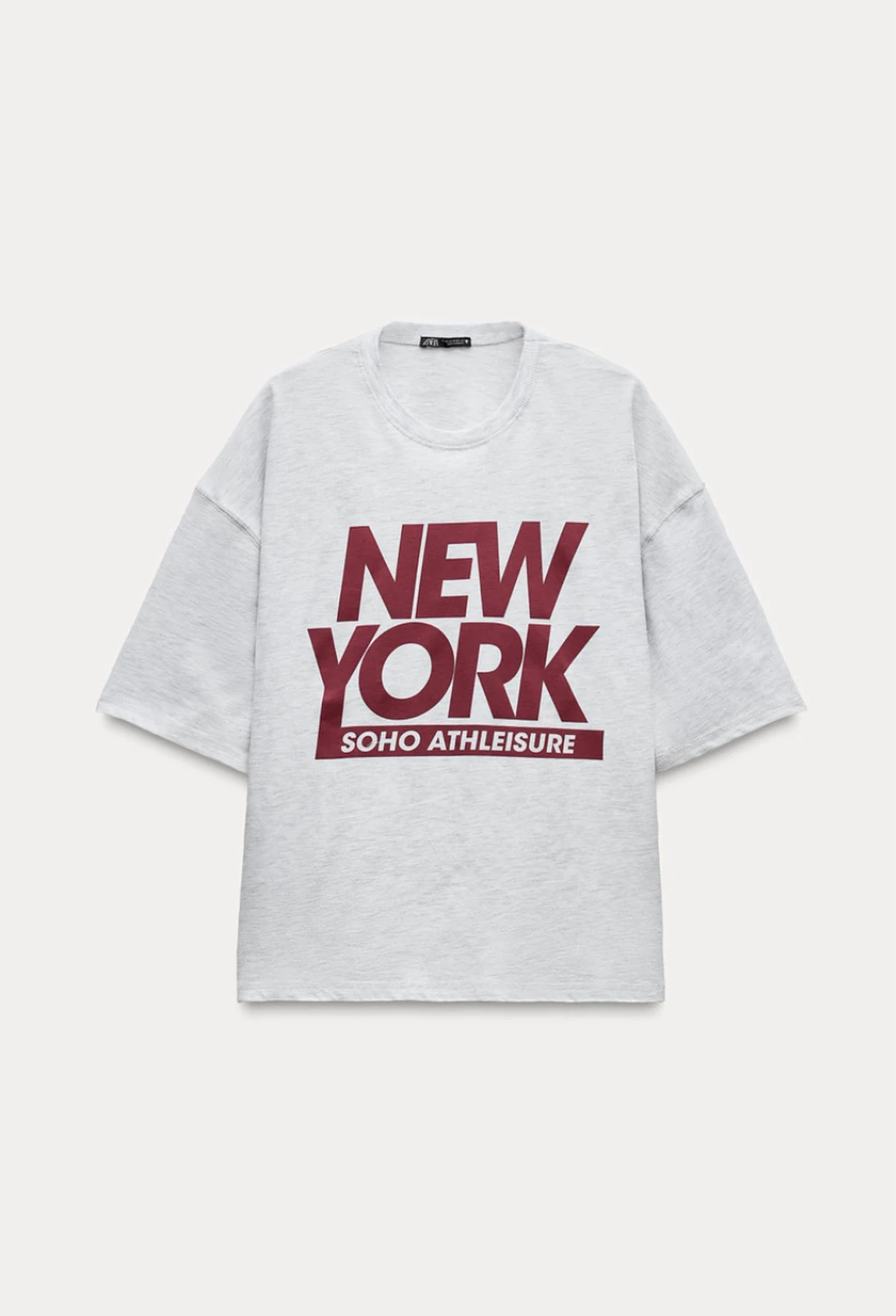 Grå t-shirt med New York-tryck