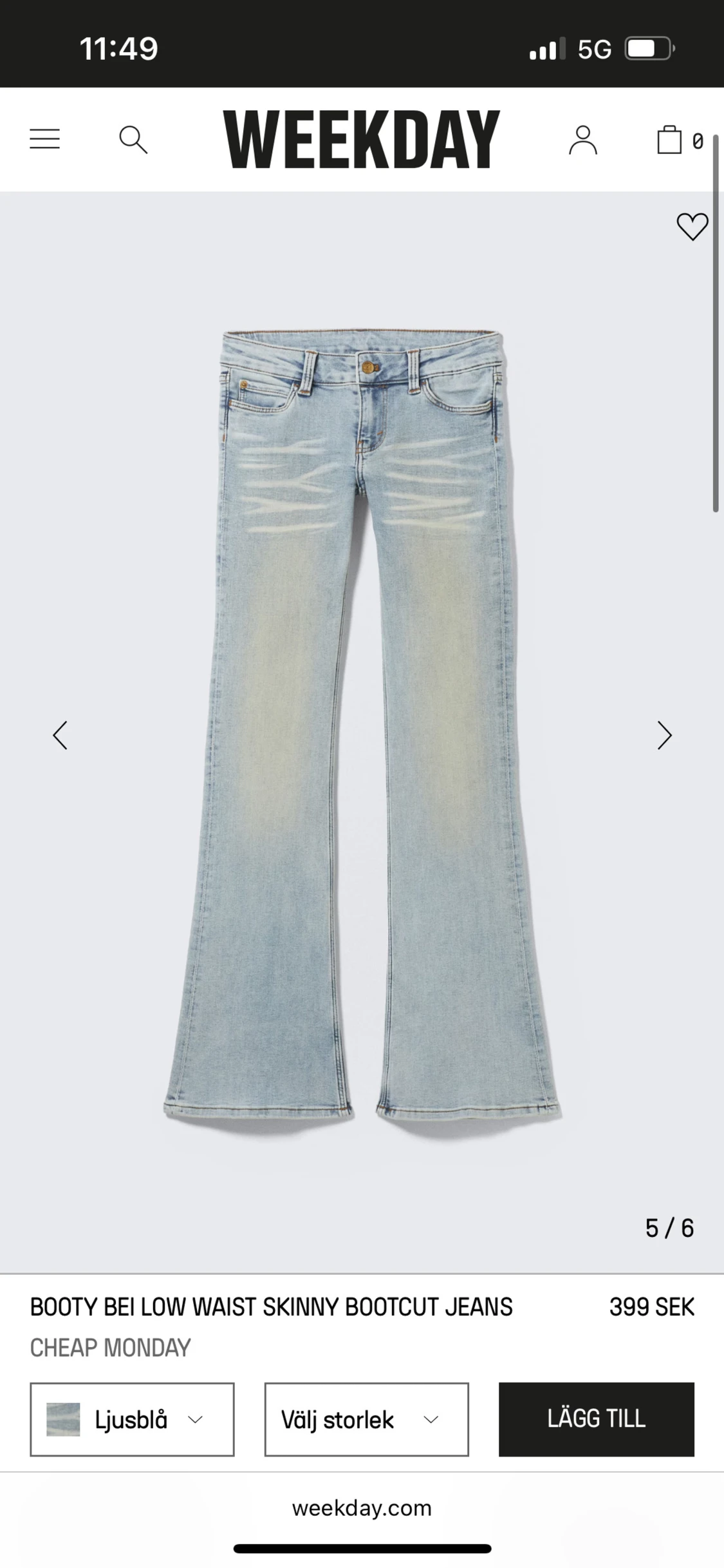 Bootcut jeans ljusblå Cheap Monday