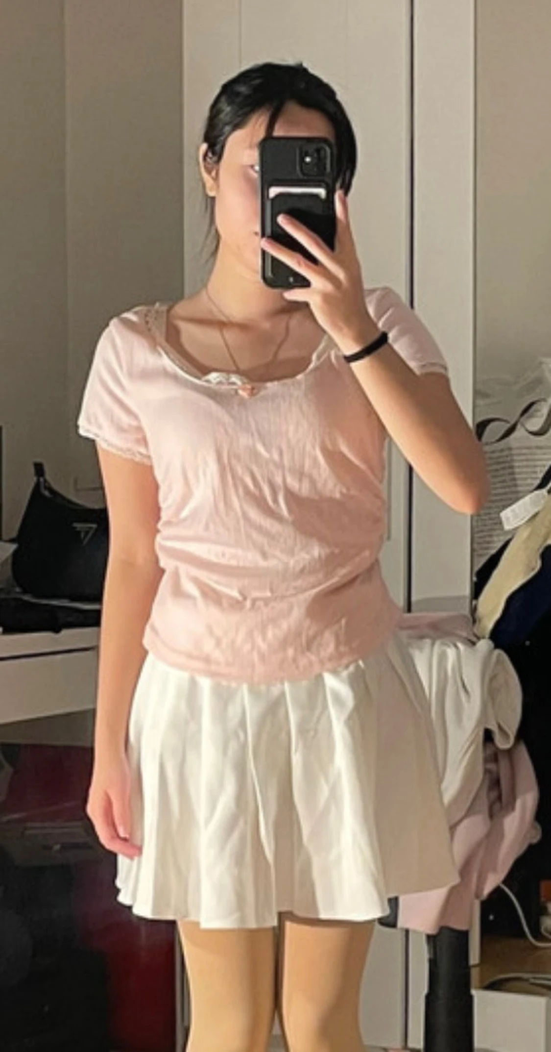 Ljusrosa topp med spets - 4