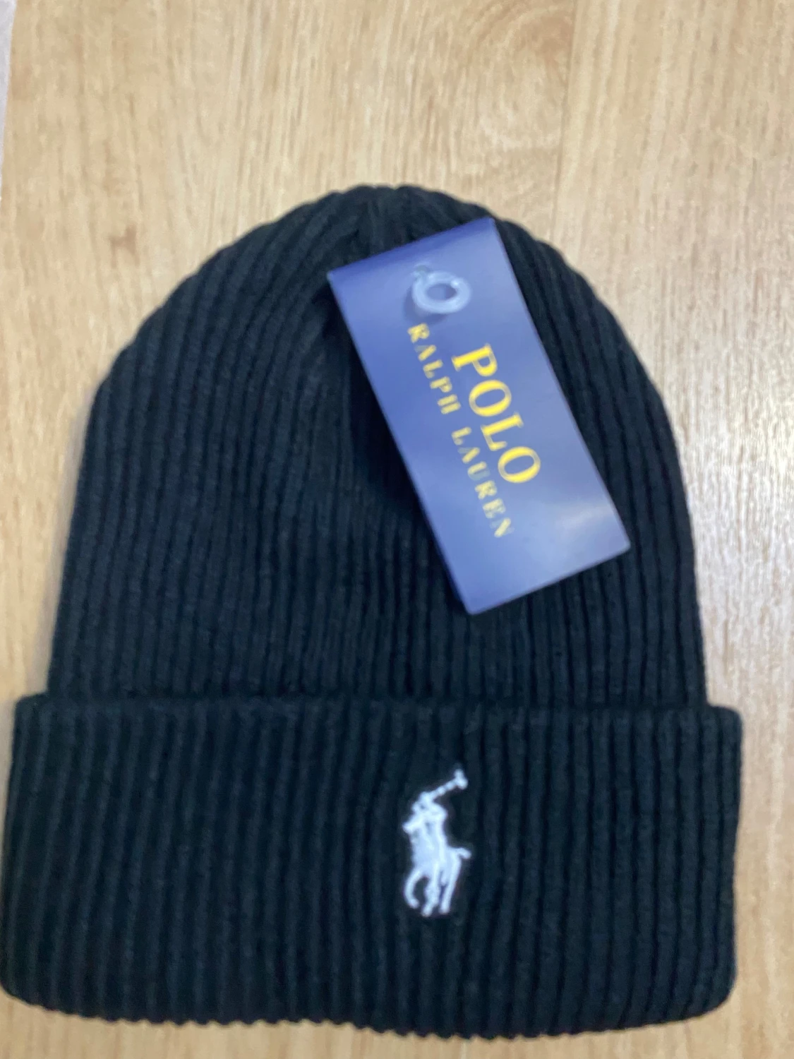 Svart ribbad mössa från Polo Ralph Lauren - 1